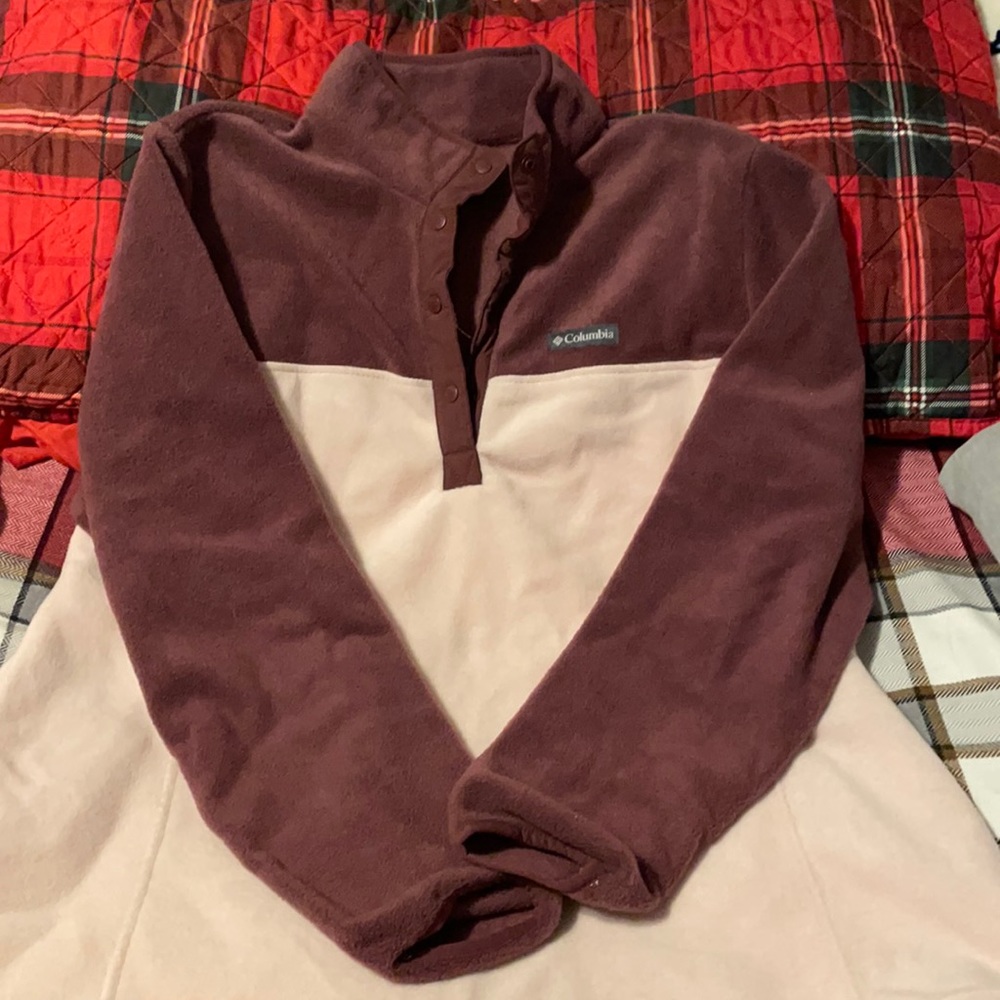 Fleece Pull Over Maroon/ Pink